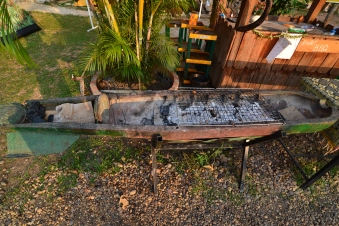 Grill made from a cluster bomb unit